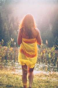 Woman, lake, from behind, Woman, lake, from behind,